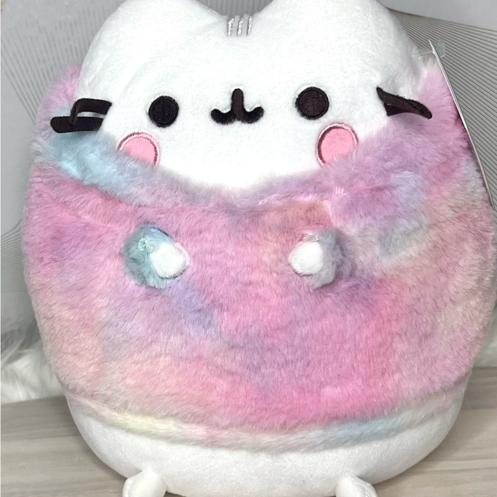 •SOLD• Pusheen Cat wearing Fuzzy Hoodie 9 1/2” NWT